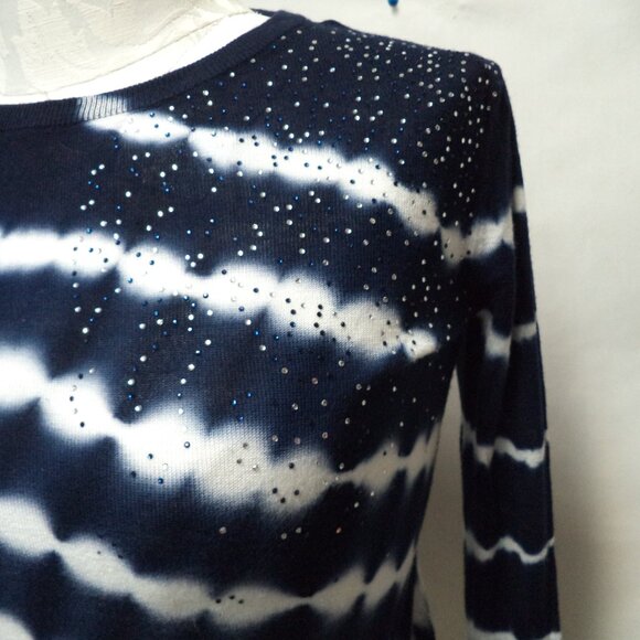 Desigual knit Sweater Top tie dye embossed jeweled Jumper Size Sz Small Sm S - Picture 3 of 12